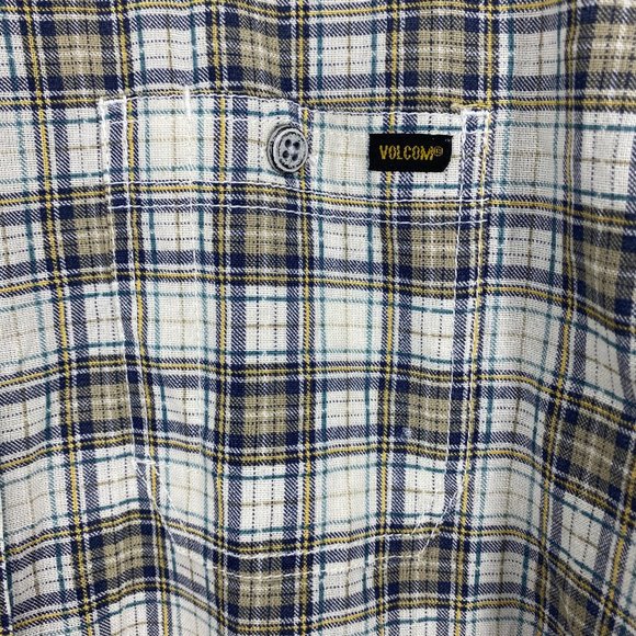 VOLCOM Workwear Fit for Comfort Plaid Long Sleeve Button Up Shirt Size L - Picture 10 of 16